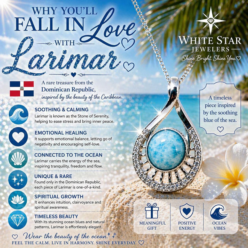 AAA Larimar Teardrop Slide Pendant * Authentic Dominican Gemstone * The Caribbean Stone * Coastal Elegance * Meaningful Gift