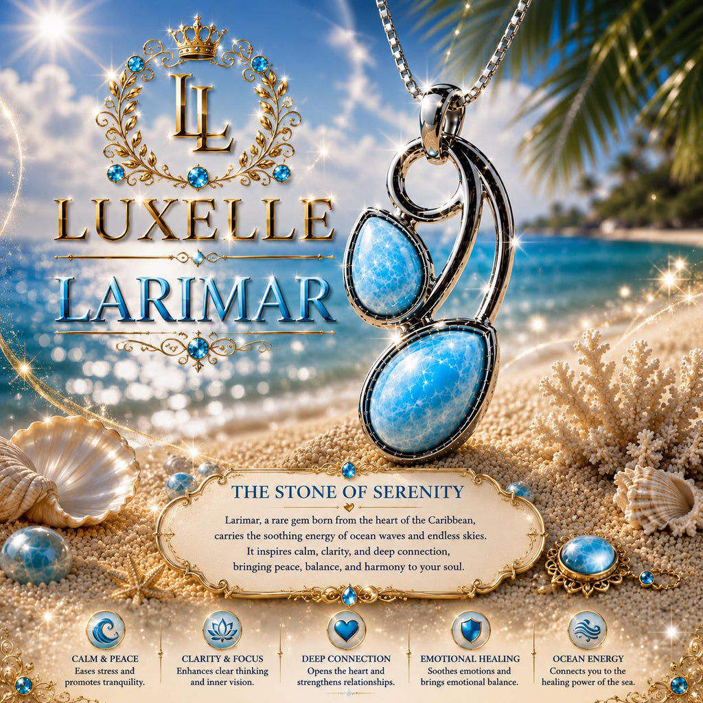 AAA Larimar Pear Shape Pendant * Teardrop Design * Authentic Dominican Larimar * Solid 925 Sterling Silver *