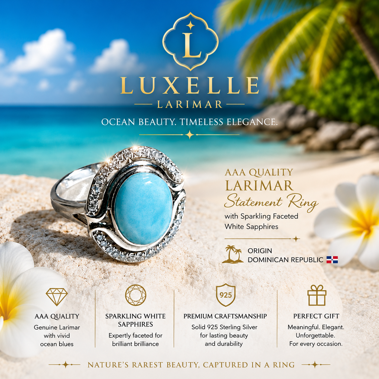 Larimar Statement Ring