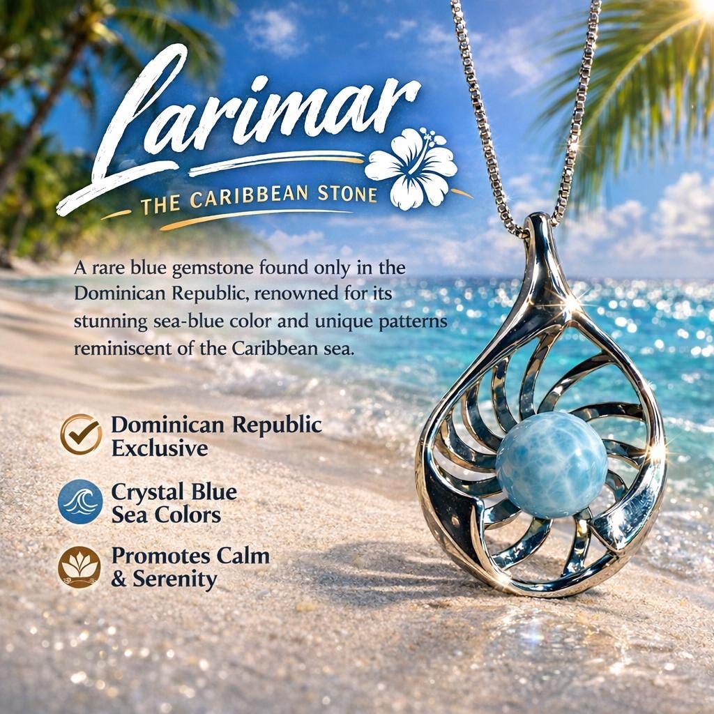 AAA Larimar Sphere Pendant * Authentic Dominican Republic Gemstone * 925 Sterling Silver * Ocean Inspired *