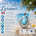 AAA Larimar Teardrop Slide Pendant * Authentic Dominican Gemstone * The Caribbean Stone * Coastal Elegance * Meaningful Gift