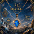 18k Rose Gold Vermeil Hamsa Opal Necklace – Protection, Intuition, Light