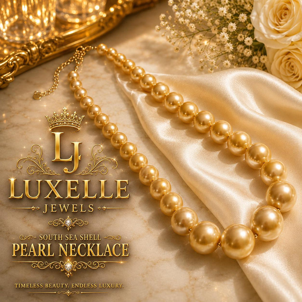 South Sea Shell Graduated Pearl Necklace, 8mm-16mm, 18K Gold Filled Details