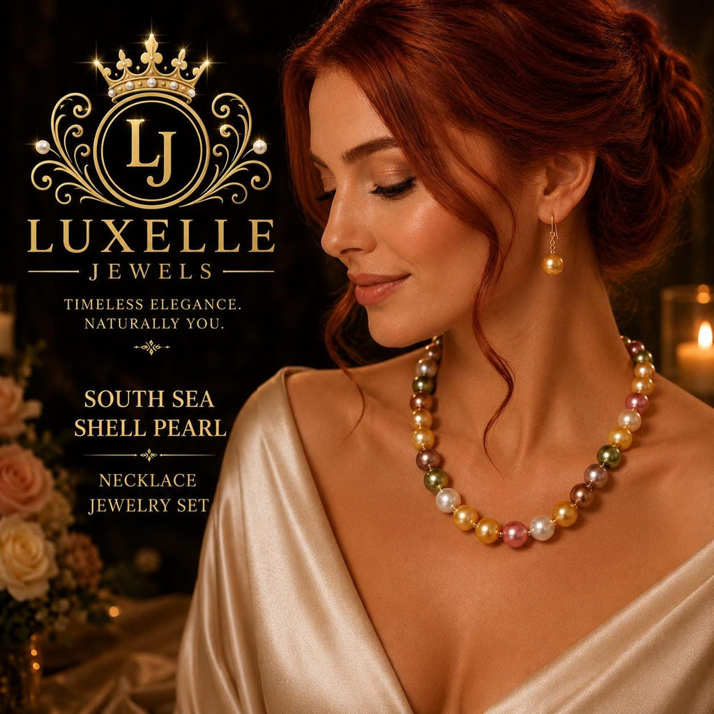 South Sea Shell Pearl Jewelry Set * Multicolor Style * High Luster *  Gift for Her