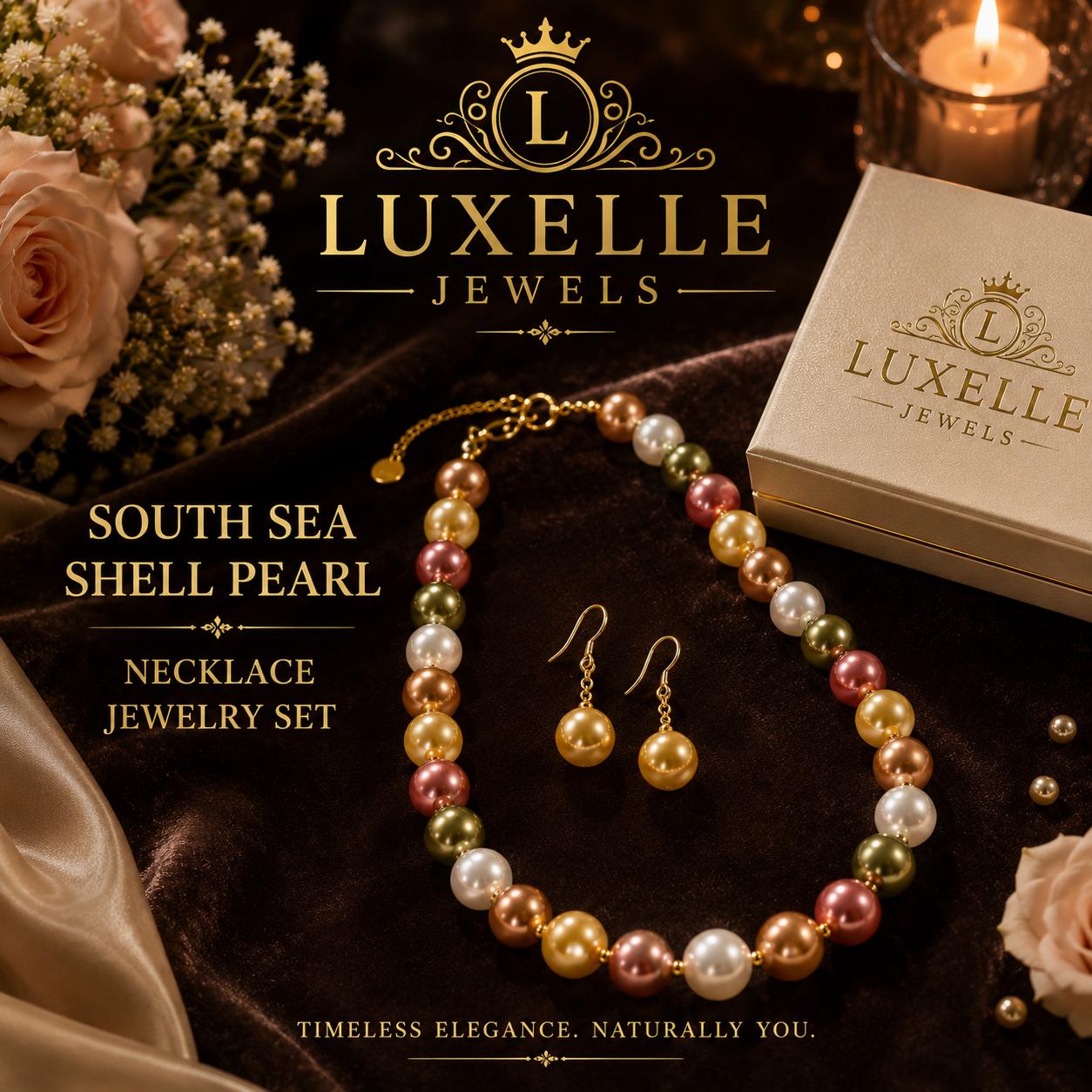 South Sea Shell Pearl Jewelry Set * Multicolor Style * High Luster *  Gift for Her